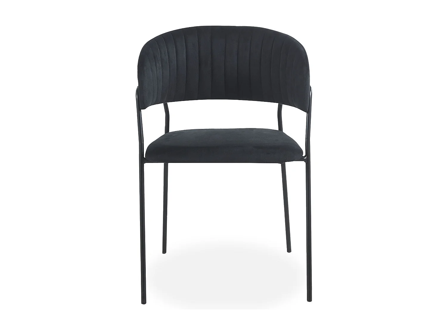 Lot de 8 chaises Tabata Métal Noir et Velours Noir