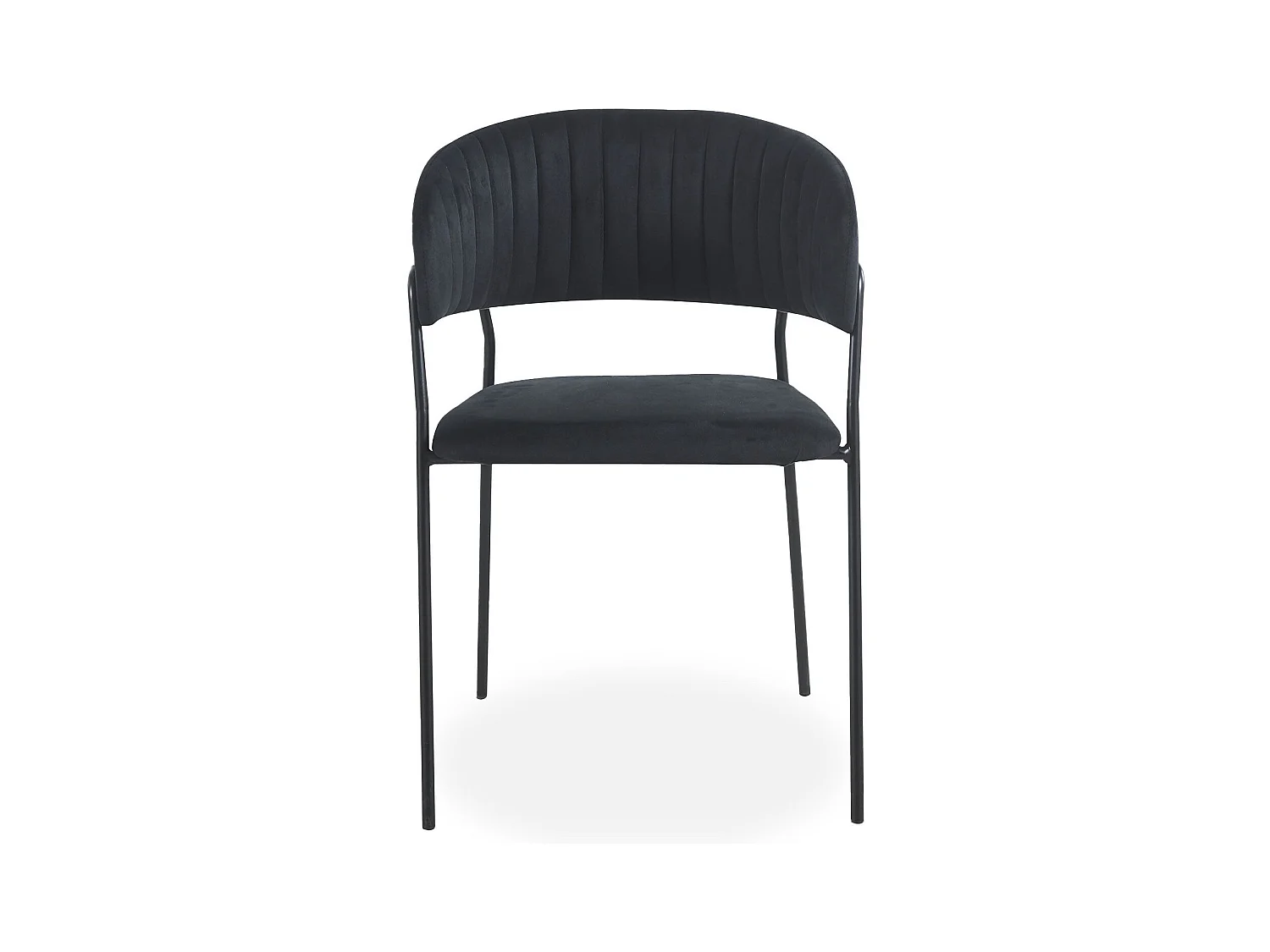 Lot de 8 chaises Tabata Métal Noir et Velours Noir