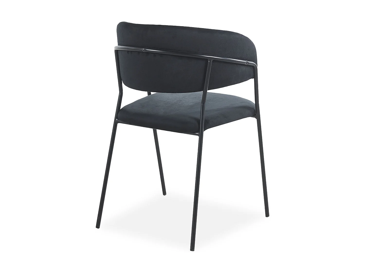 Lot de 8 chaises Tabata Métal Noir et Velours Noir