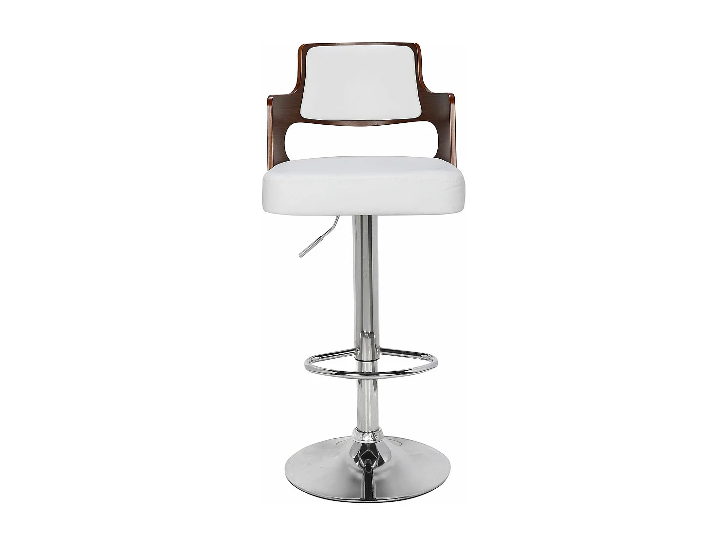 Lot de 6 chaises de bar Russel Bois noisette et Blanc