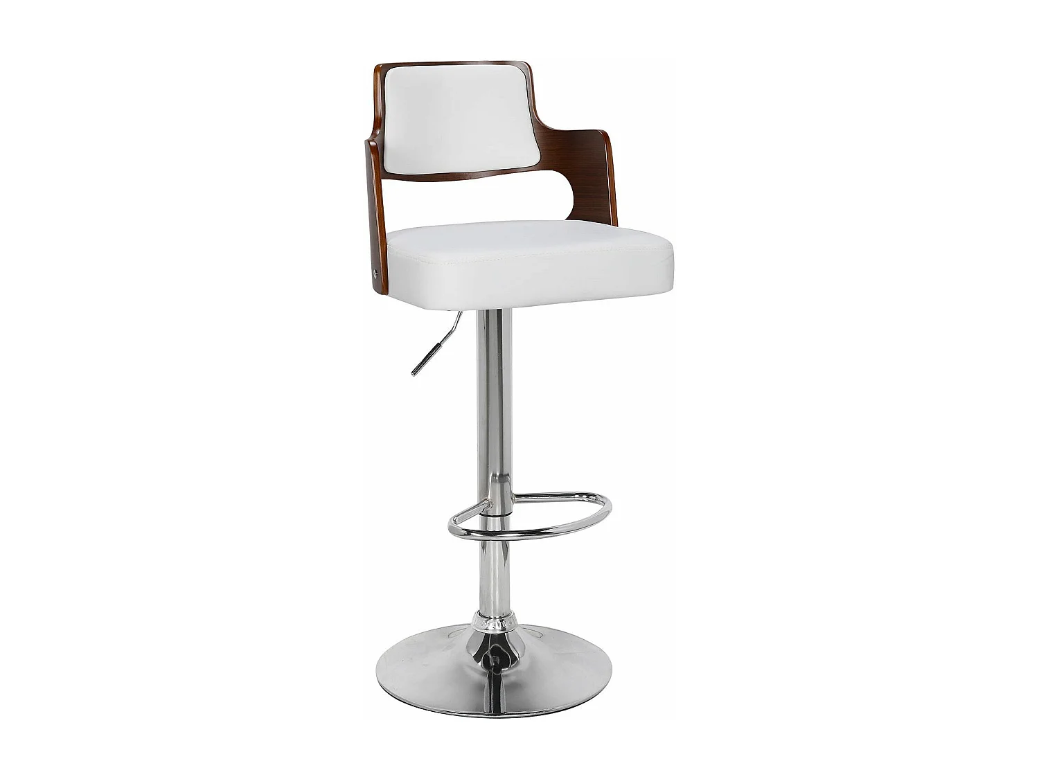 Lot de 6 chaises de bar Russel Bois noisette et Blanc