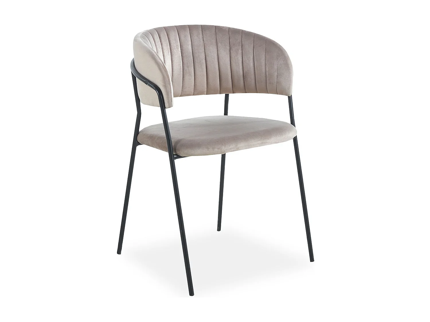 Lot de 8 chaises Tabata Métal Noir et Velours Taupe