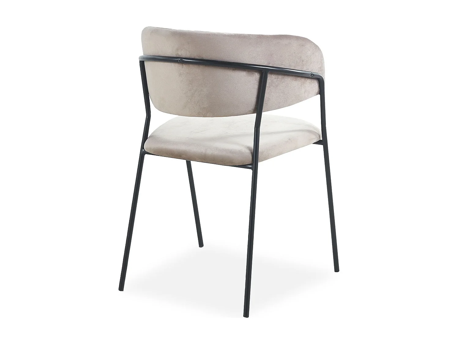 Lot de 8 chaises Tabata Métal Noir et Velours Taupe