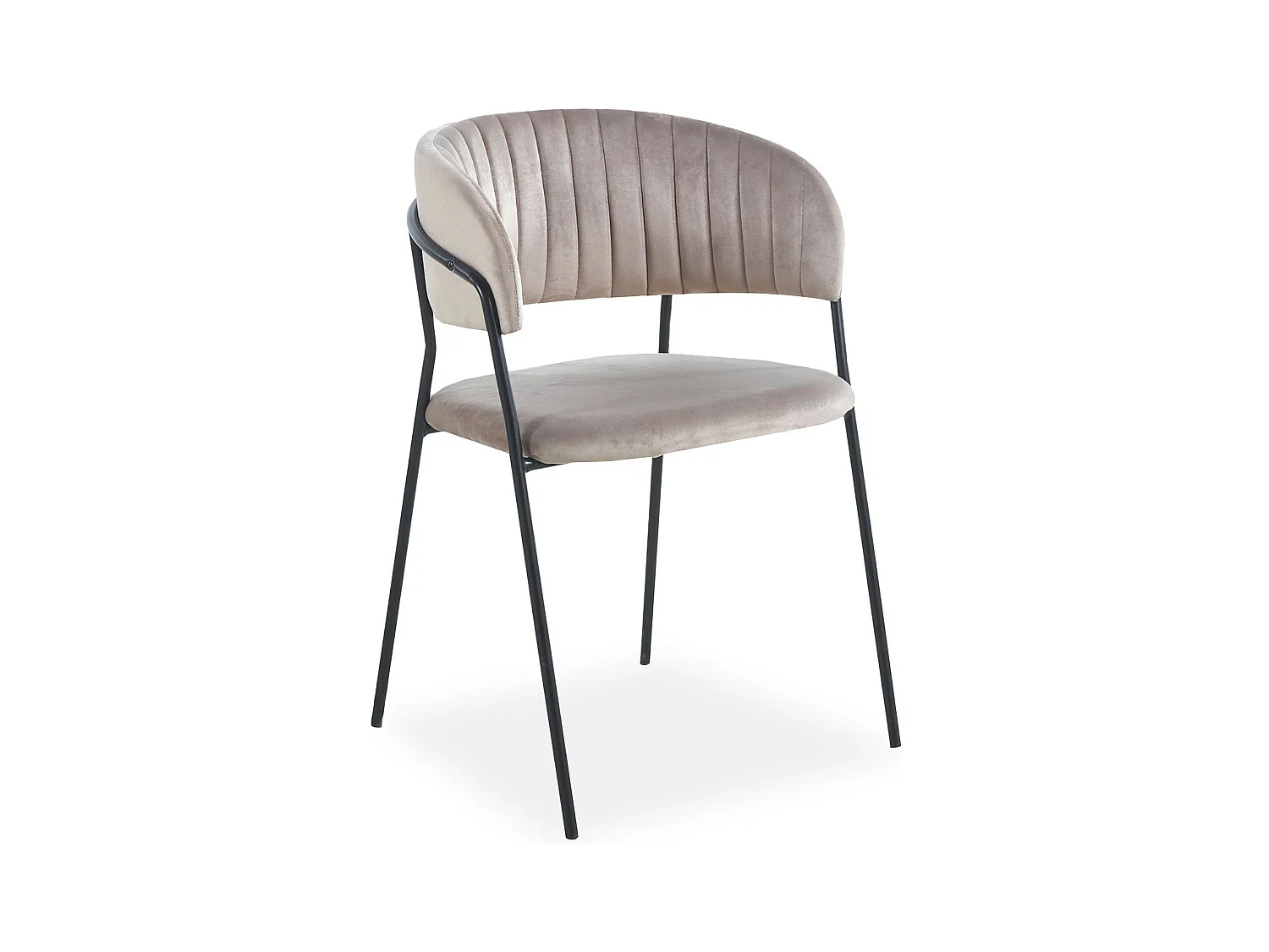 Lot de 8 chaises Tabata Métal Noir et Velours Taupe