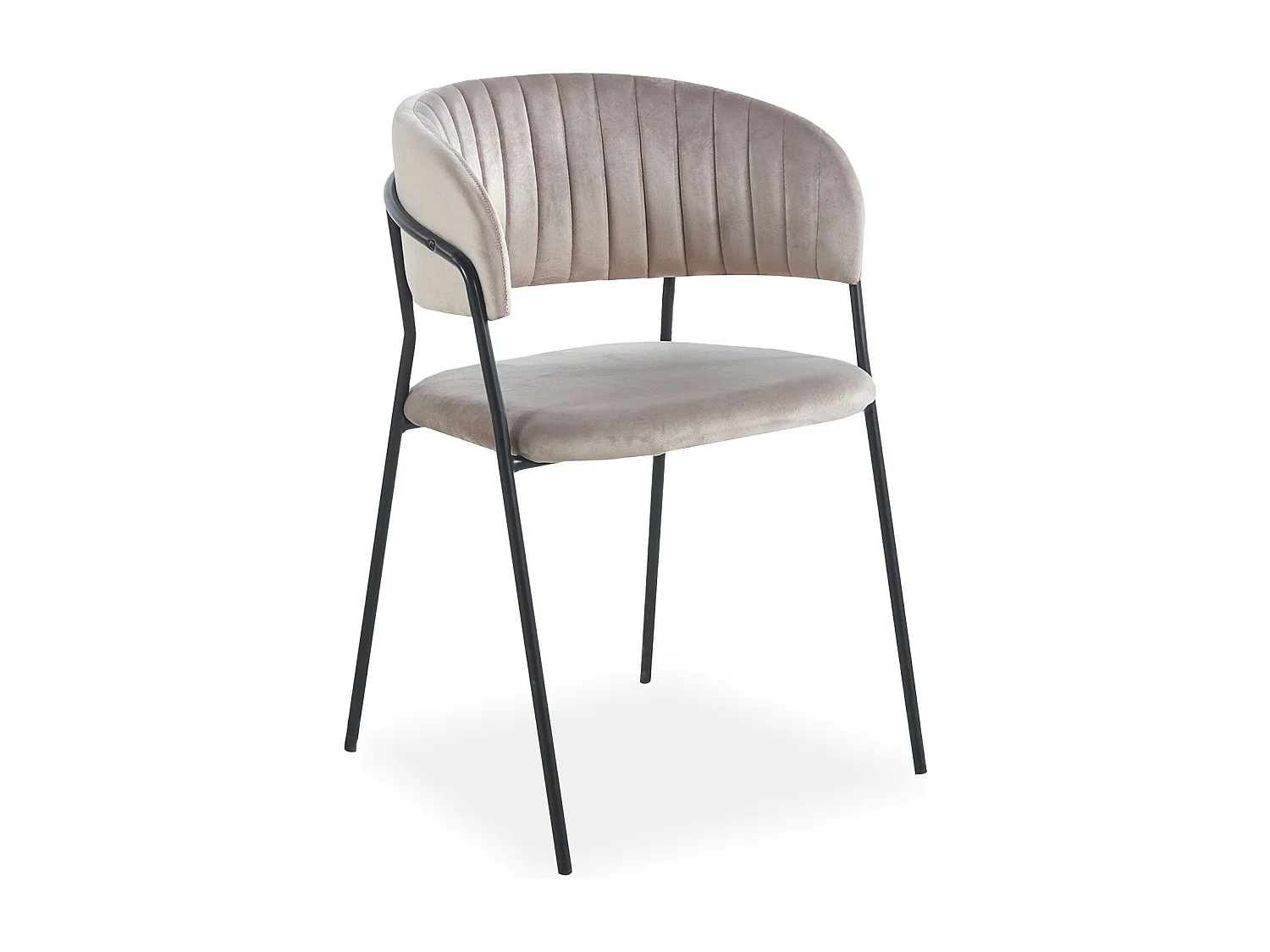 Lot de 8 chaises Tabata Métal Noir et Velours Taupe