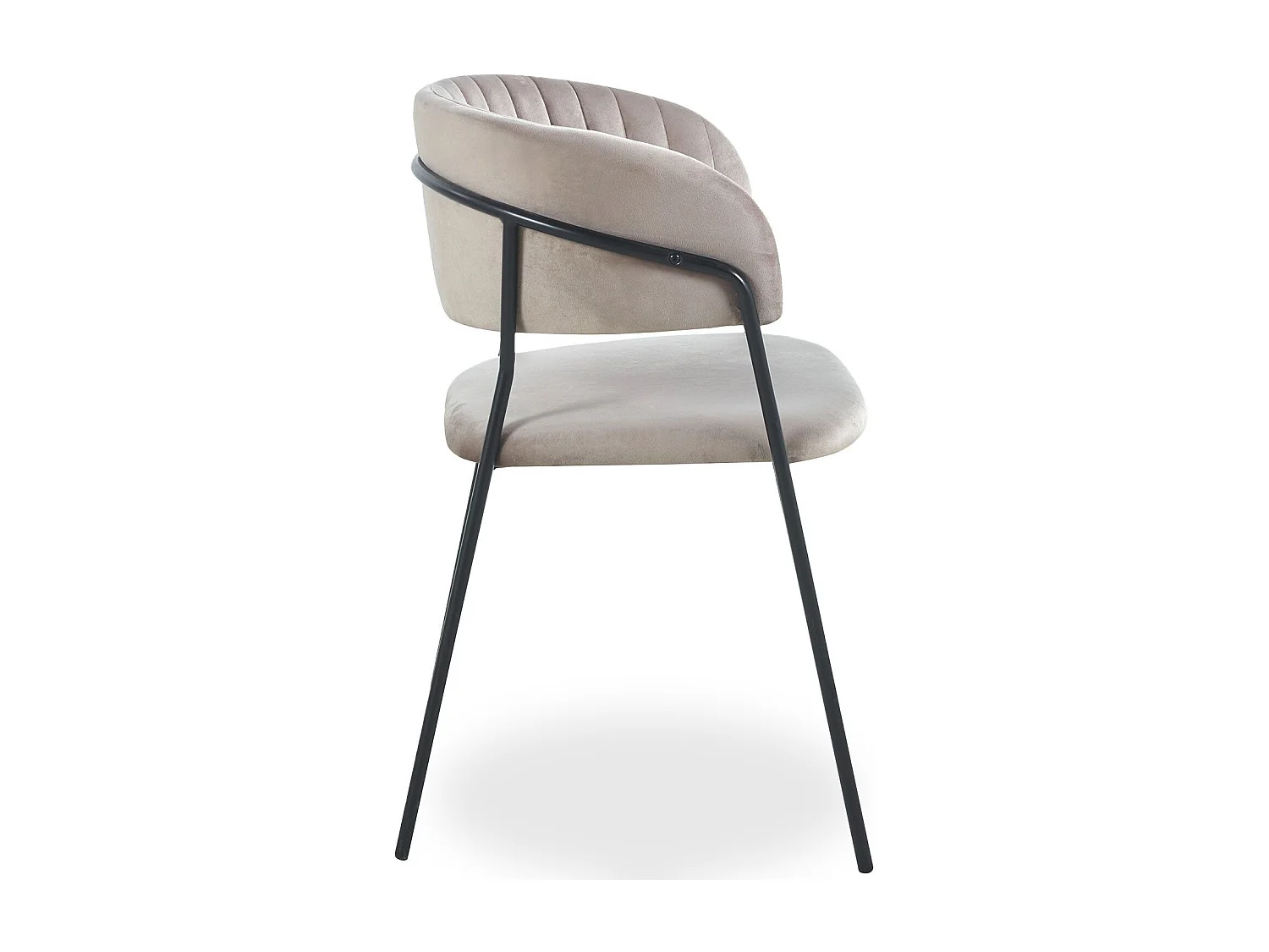 Lot de 8 chaises Tabata Métal Noir et Velours Taupe