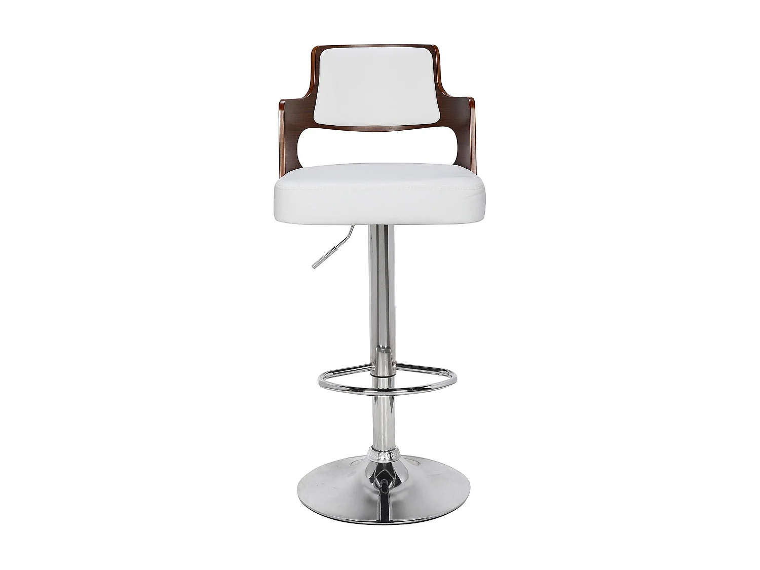 Lot de 8 chaises de bar Russel Bois noisette et Blanc