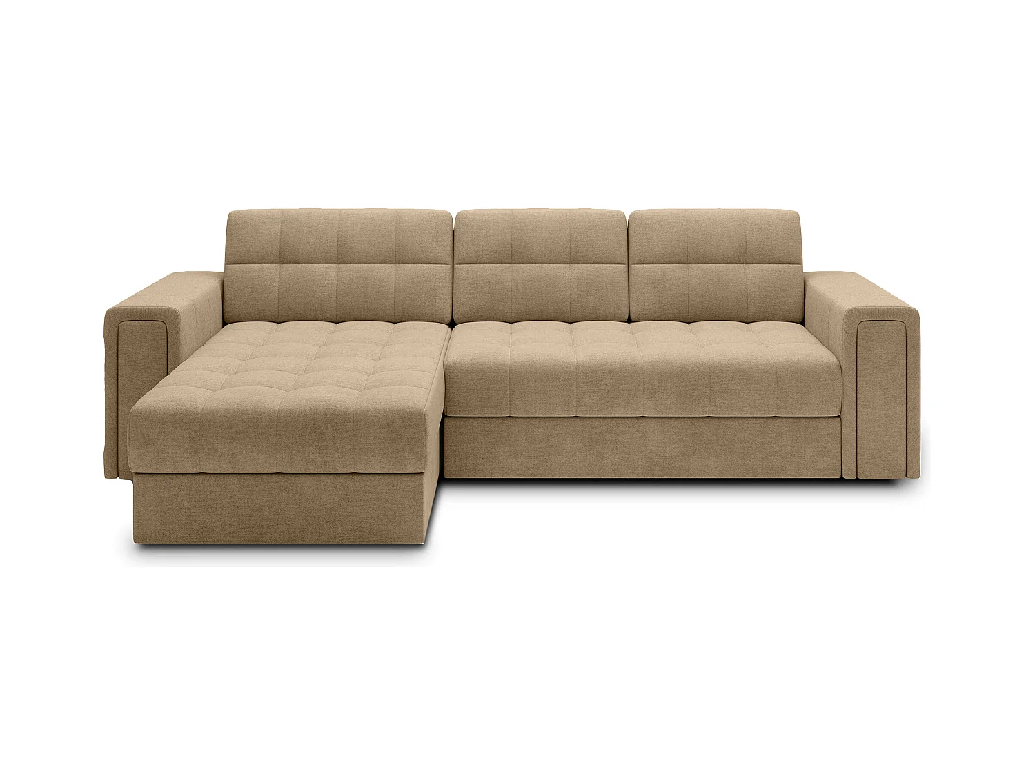 Canapé d’angle reversible et convertible Klumann – Élégance et praticité réunies-Couleur Beige foncé