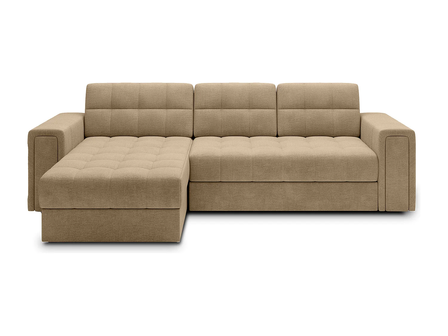 Klumann omkeerbare en converteerbare hoekbank – Elegantie en functionaliteit gecombineerd-Kleur Donker beige