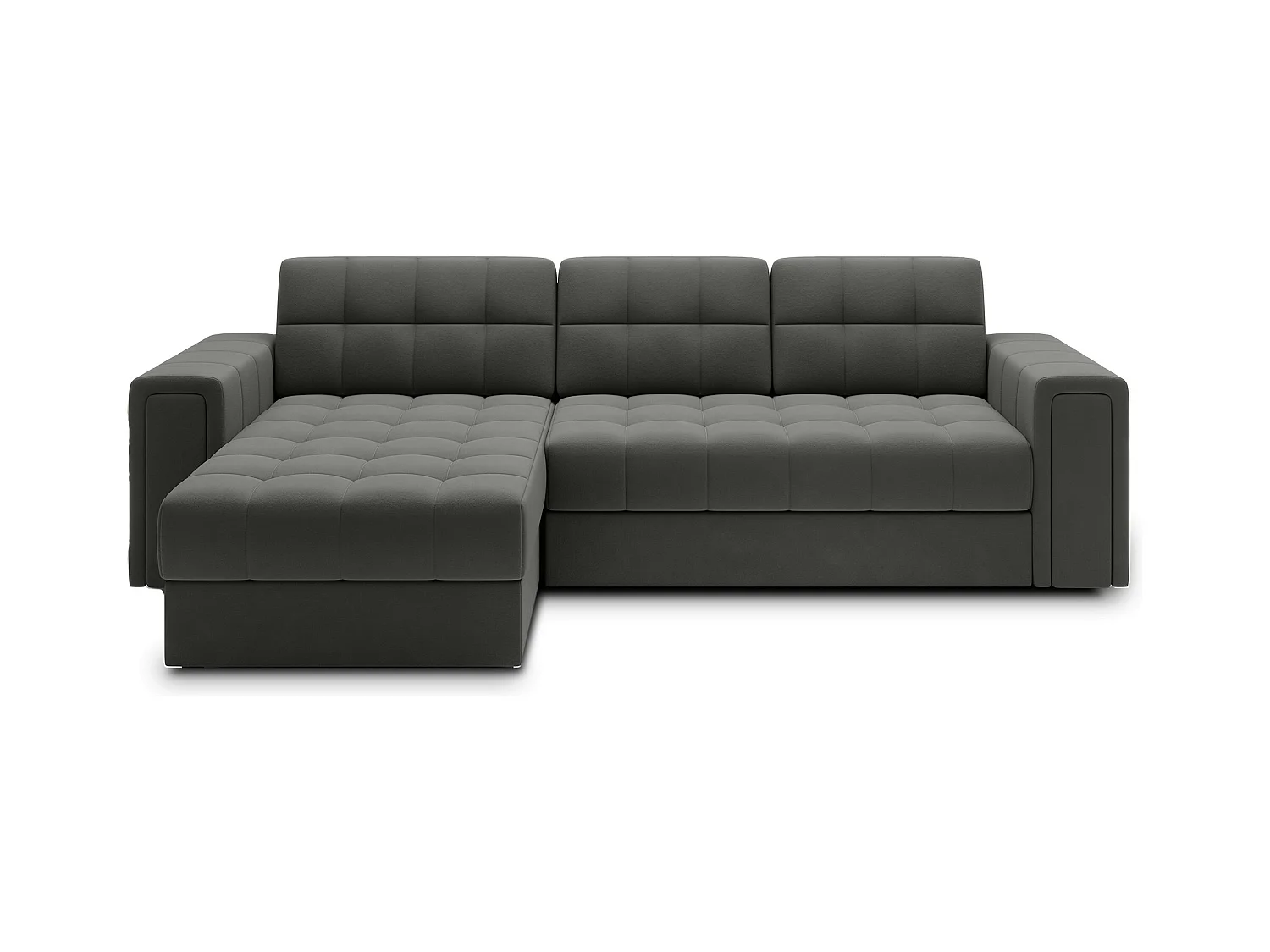 Canapé d’angle reversible et convertible Klumann – Élégance et praticité réunies-Couleur Gris foncé