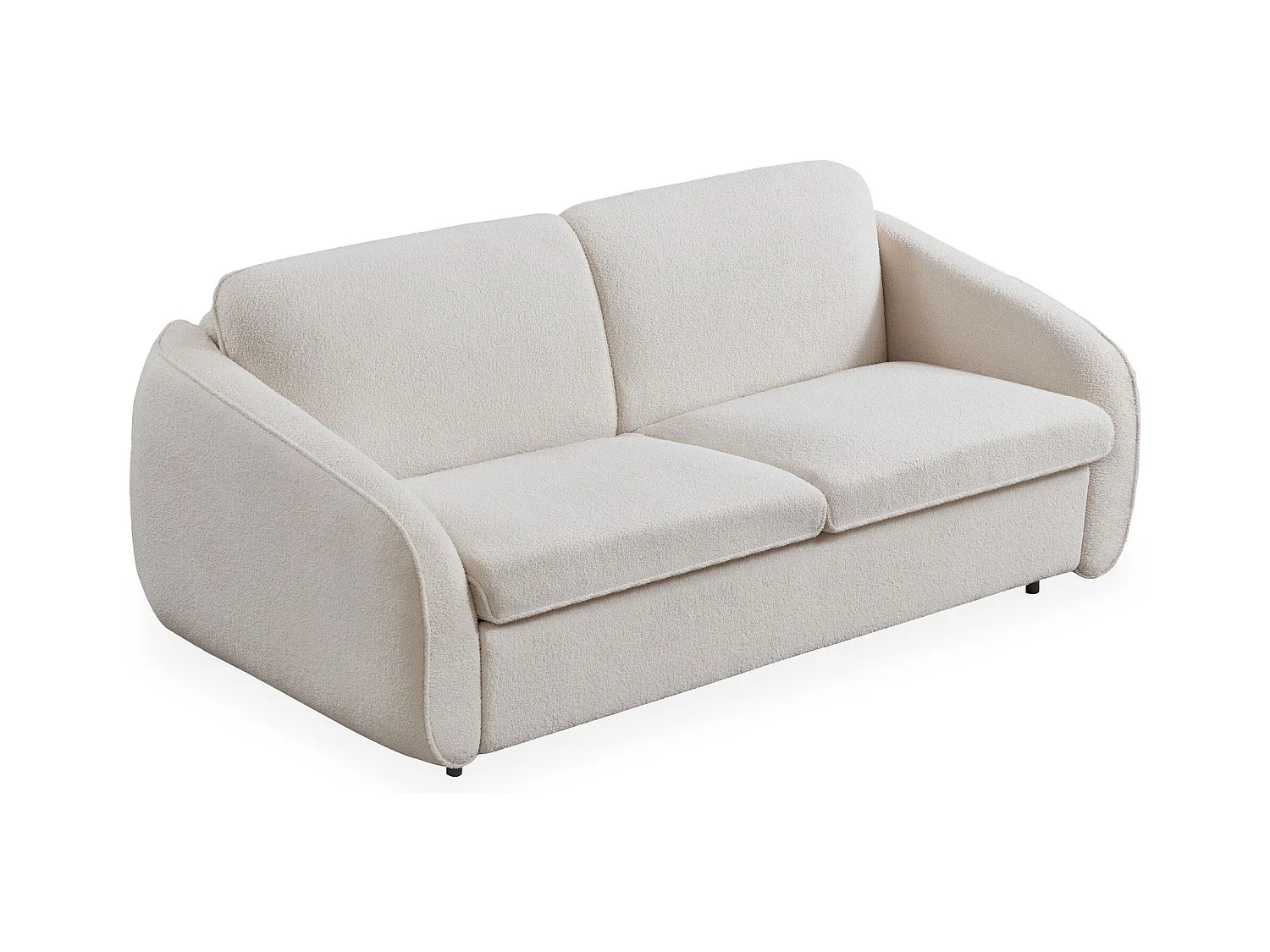 Schlafsofa Convertible Express Naturali Bouclé Creme 3-Sitzer Modern und Bequem