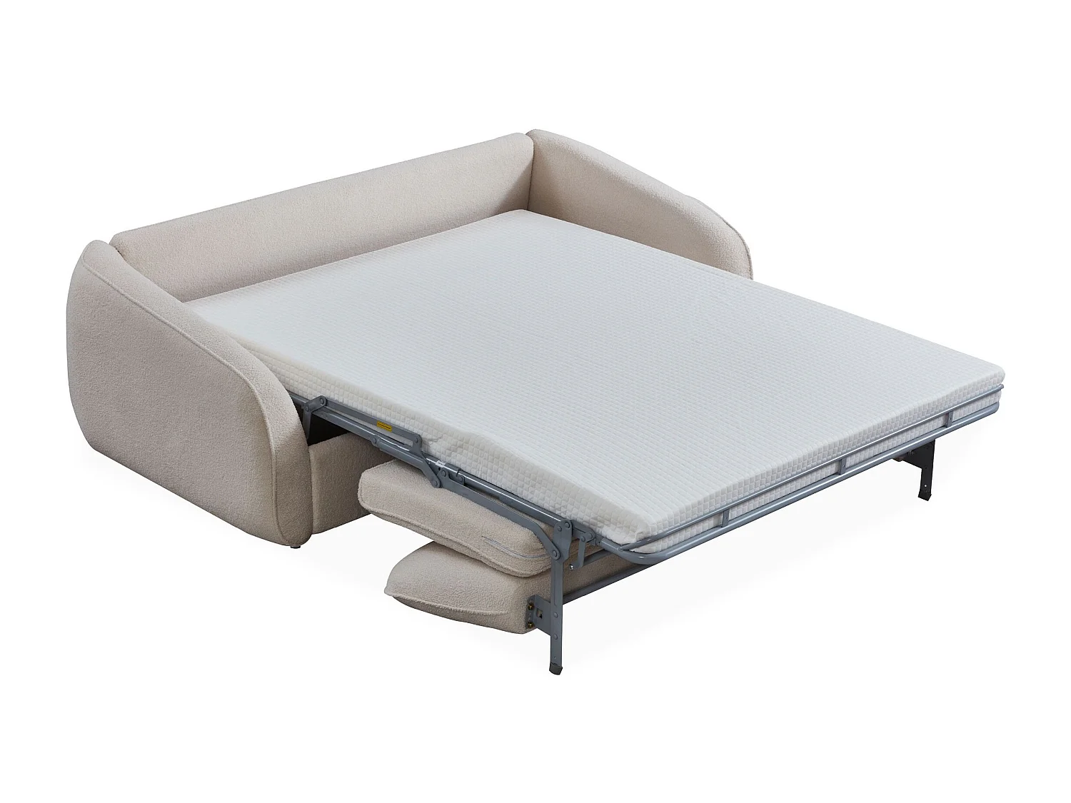 Schlafsofa Convertible Express Naturali Bouclé Creme 3-Sitzer Modern und Bequem