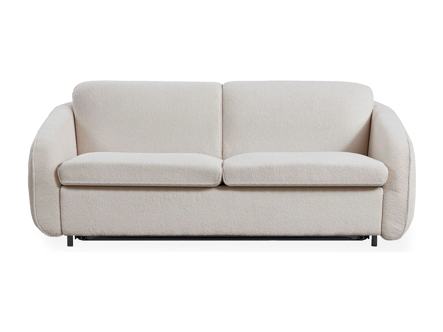 Schlafsofa Convertible Express Naturali Bouclé Creme 3-Sitzer Modern und Bequem