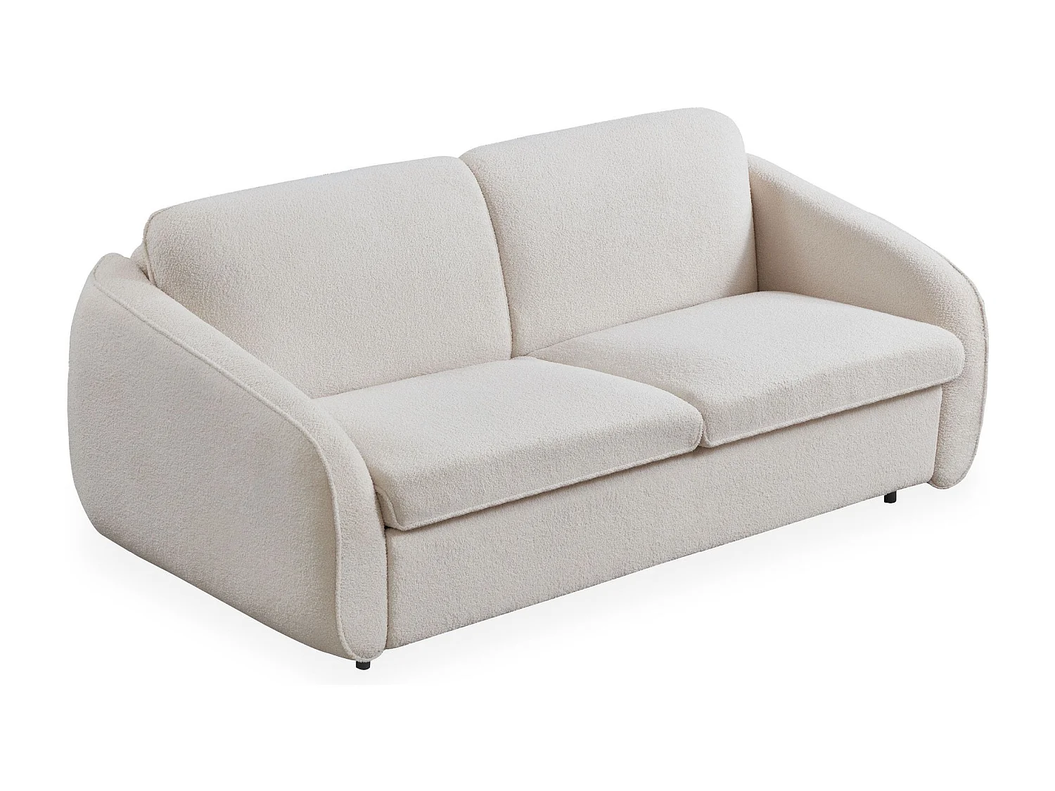 Schlafsofa Convertible Express Naturali Bouclé Creme 3-Sitzer Modern und Bequem