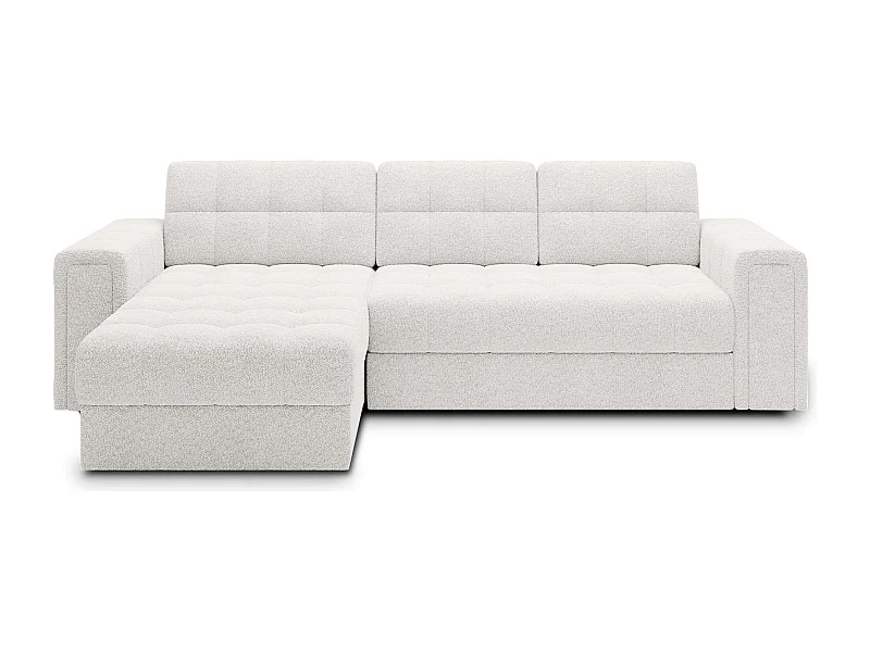 Canapé d’angle velours reversible et convertible Klumann – Élégance et praticité-Blanc