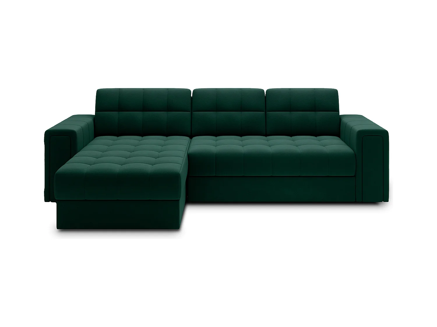 Canapé d’angle reversible et convertible Klumann – Élégance et praticité réunies-Couleur Vert foncé