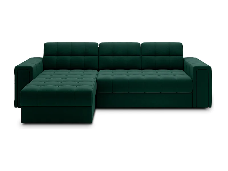 Sofá esquinero reversible y convertible Klumann – Elegancia y practicidad combinadas-Color Verde oscuro