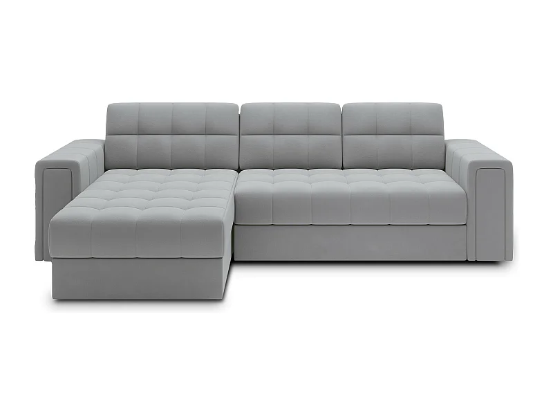 Sofá esquinero reversible y convertible Klumann – Elegancia y practicidad combinadas-Color Gris claro