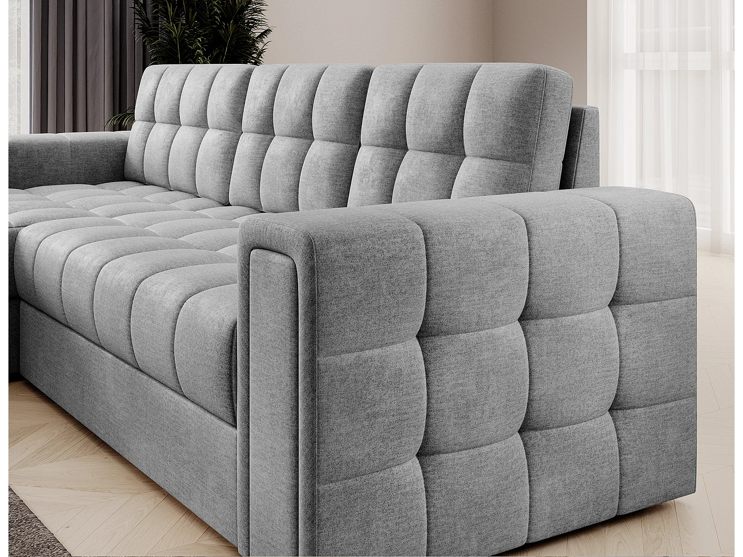 Ecksofa Polo L/Stoffbezug/Grau