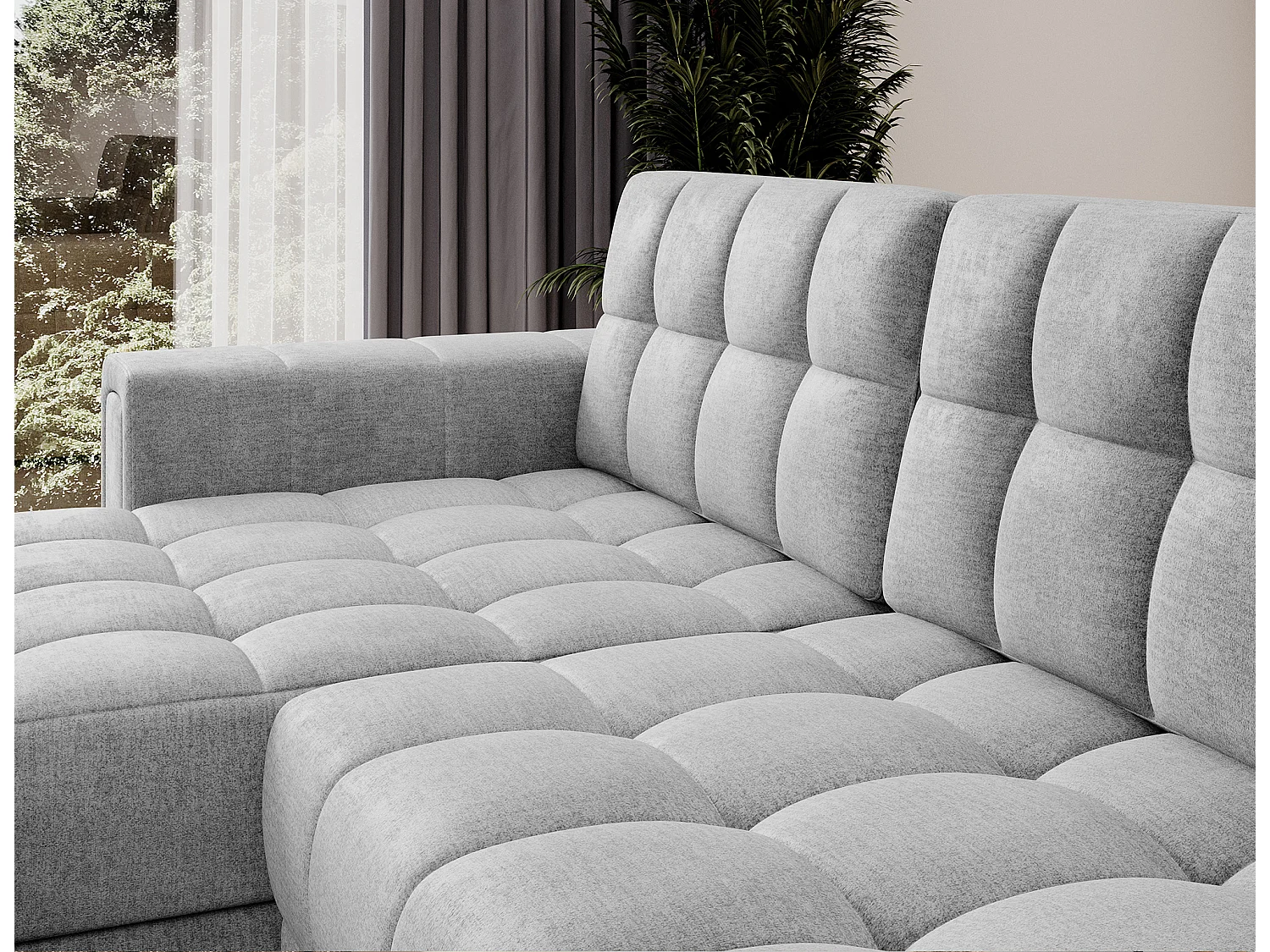 Ecksofa Polo L/Stoffbezug/Grau