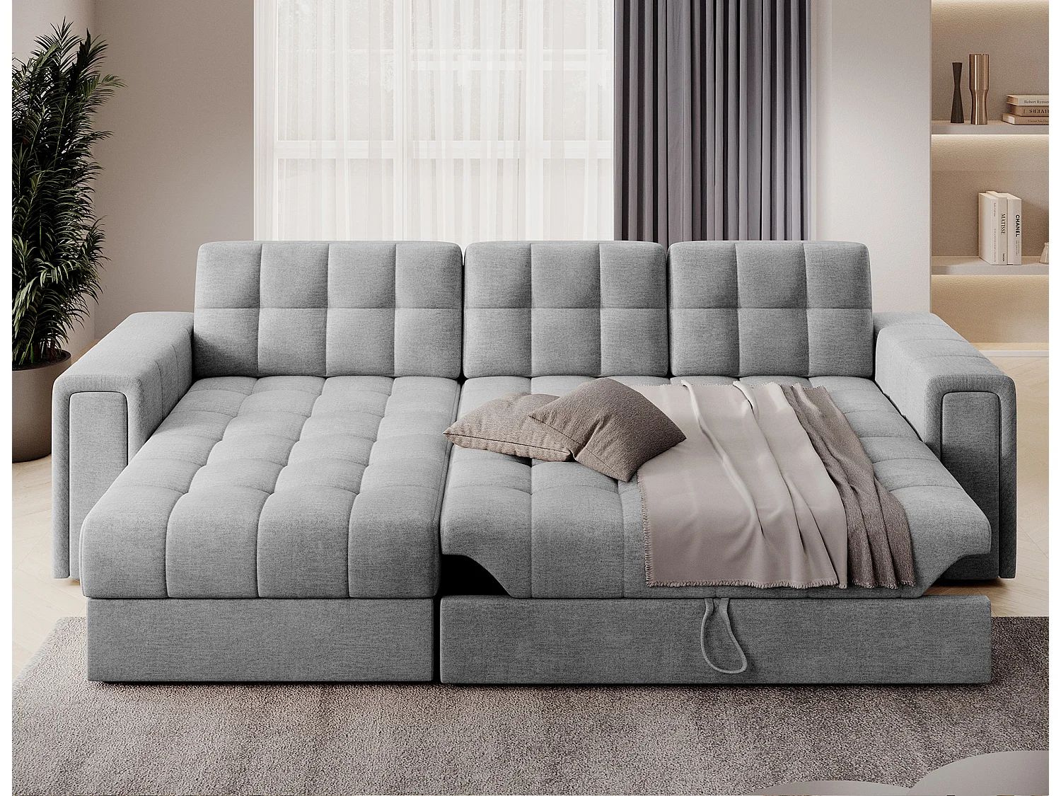 Ecksofa Polo L/Stoffbezug/Grau