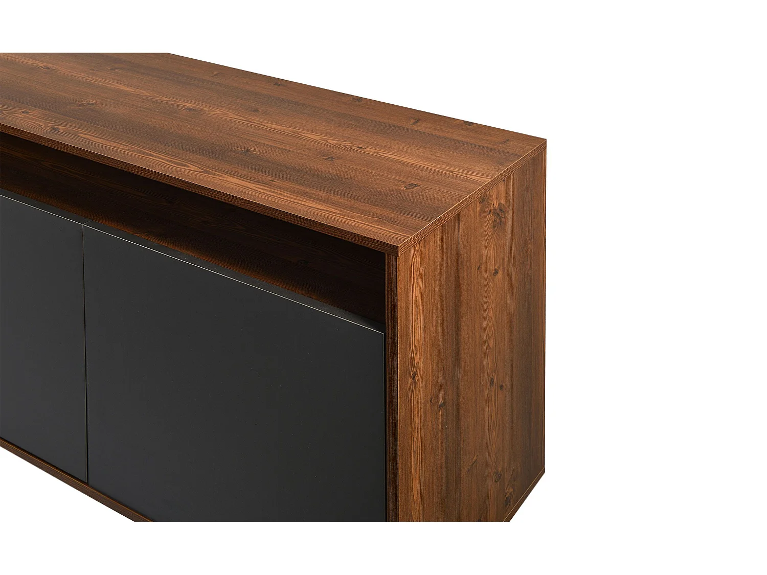 Buffet moderne avec portes battantes Jarvis Bois foncé et Gris