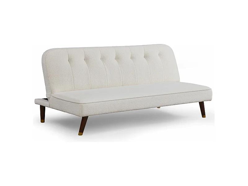Schlafsofa Olympia Seattle aus Bouclé-Creme 180cm - Modern und Bequem