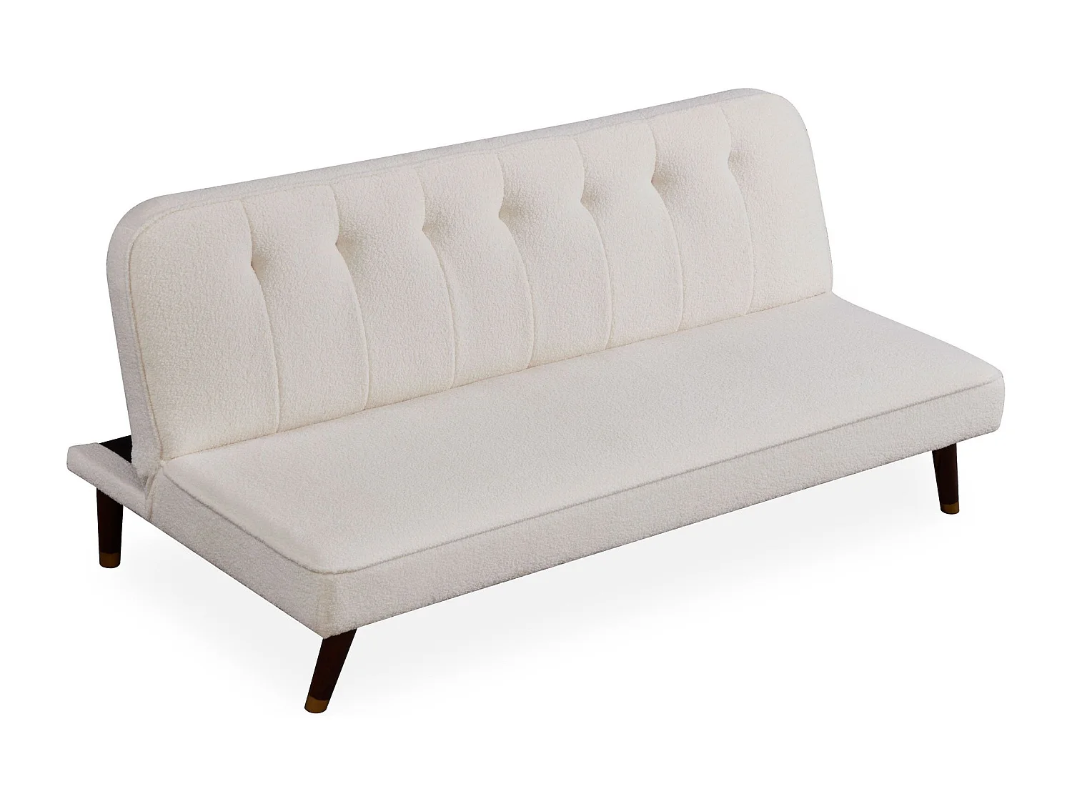 Schlafsofa Olympia Seattle aus Bouclé-Creme 180cm - Modern und Bequem