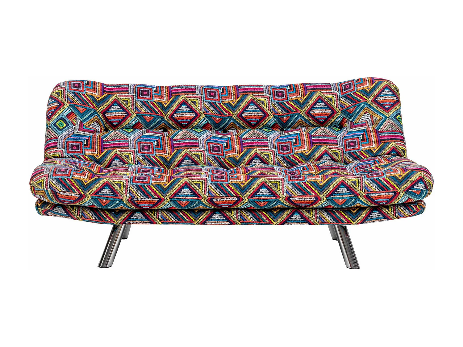 Canapé 3 places convertible Halora Tissu Motif Ethnique Multicolore