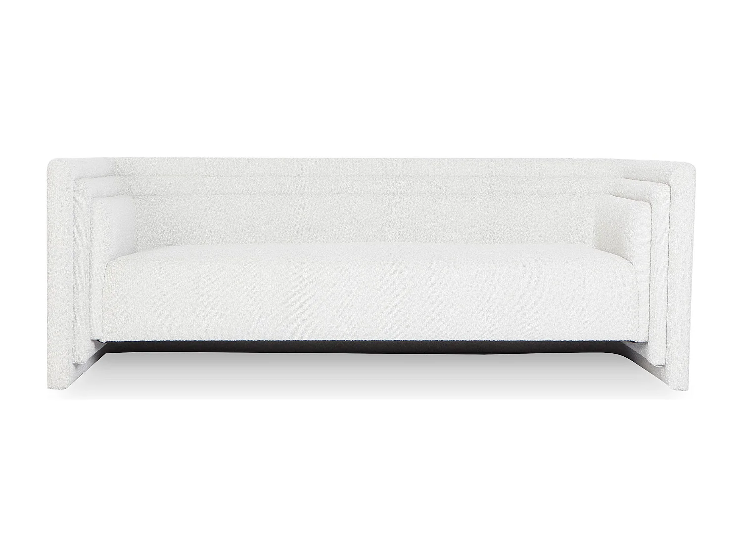 Moderne 3-Sitzer Sofa im Kubistischen Stil Fredonia aus Bouclé-Stoff in Cremefarben