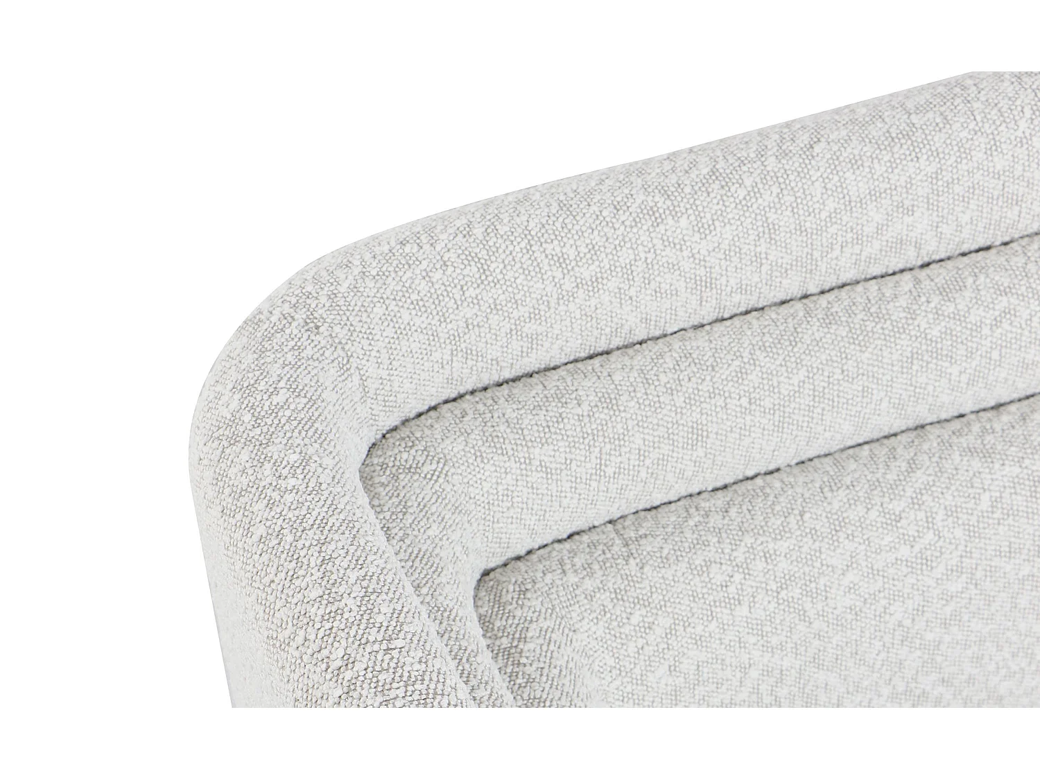 Moderne 3-Sitzer Sofa im Kubistischen Stil Fredonia aus Bouclé-Stoff in Cremefarben