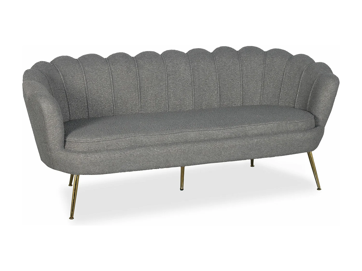 3-Sitzer Sofa im Boudoir Glamour Andersen Bouclé Stoff Grau