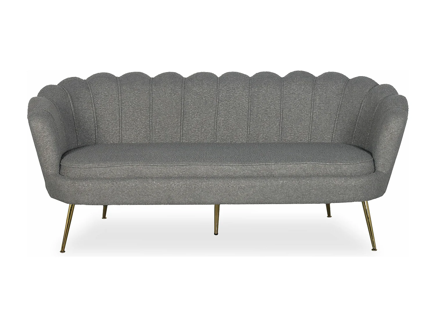 3-Sitzer Sofa im Boudoir Glamour Andersen Bouclé Stoff Grau