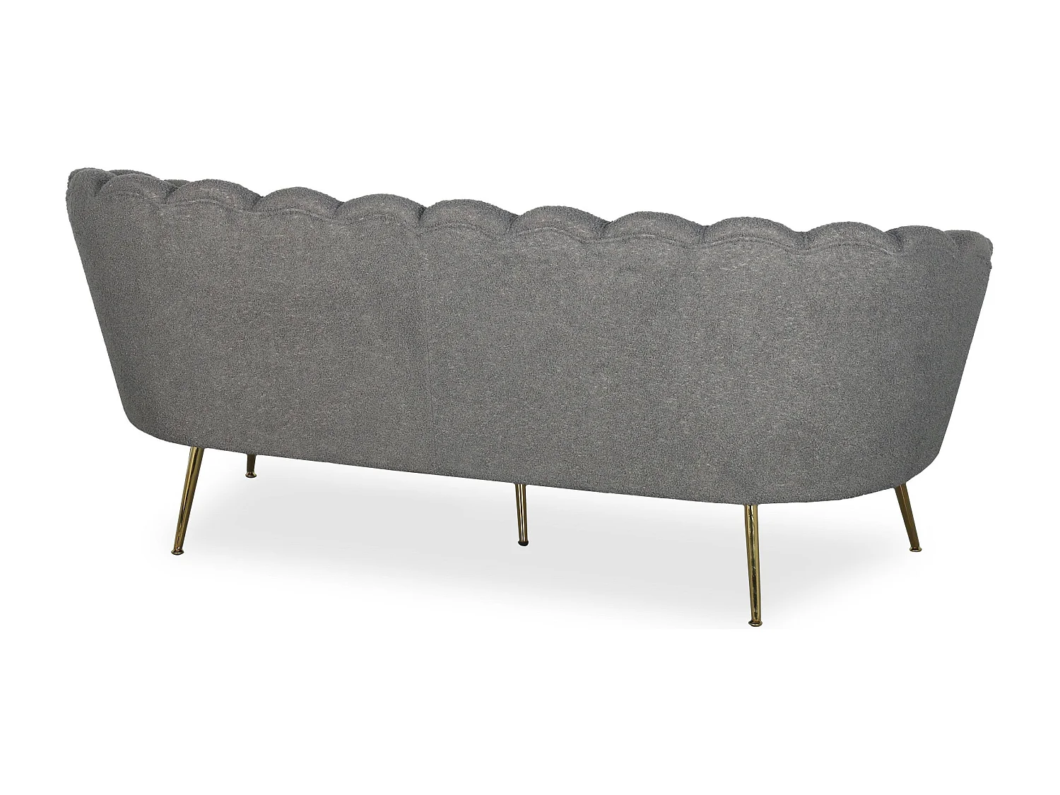3-Sitzer Sofa im Boudoir Glamour Andersen Bouclé Stoff Grau