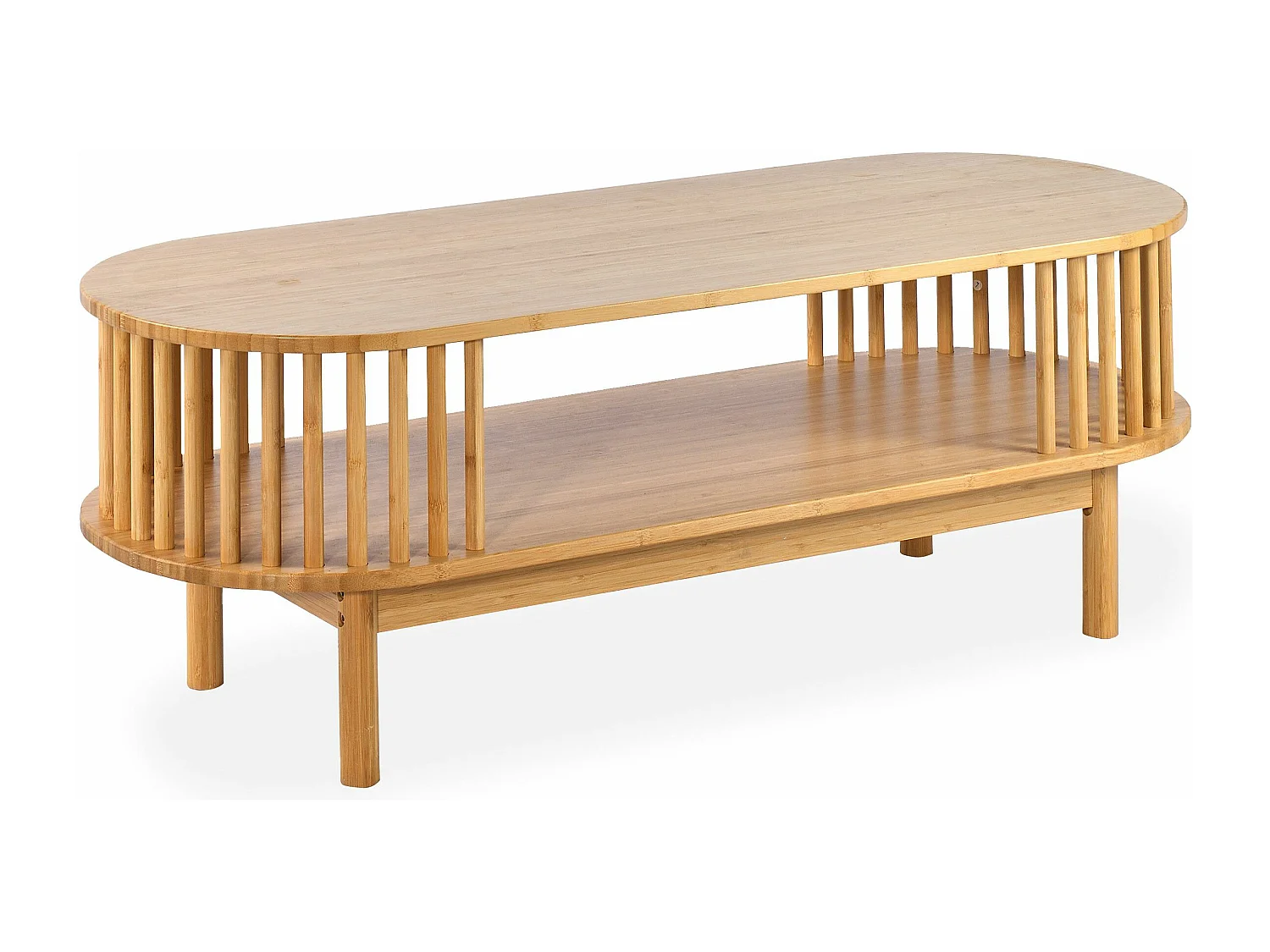 Mesa baja de bar moderna Gariong L100cm Bambú