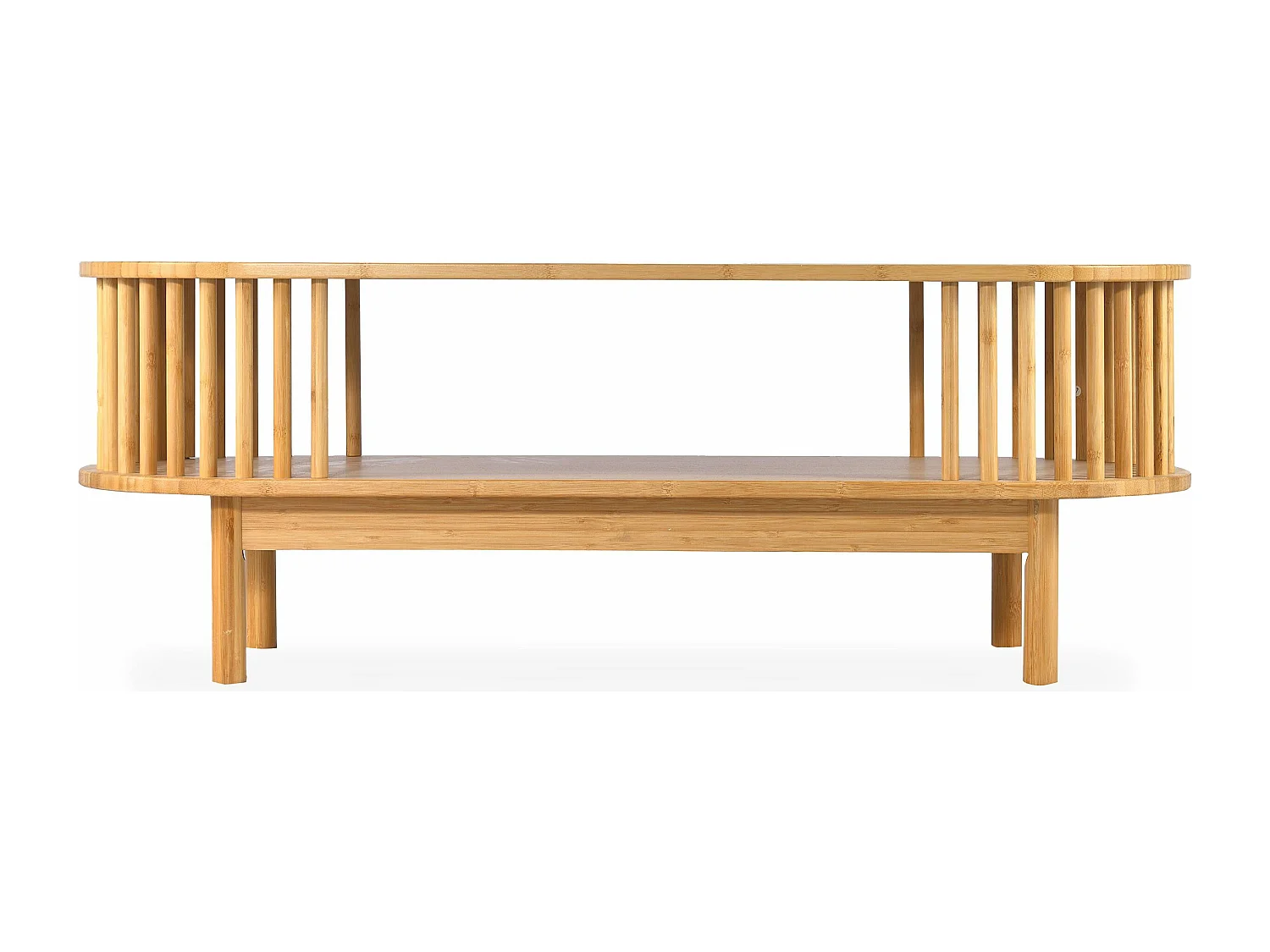Table basse moderne à barreaux Gariong L100cm Bambou