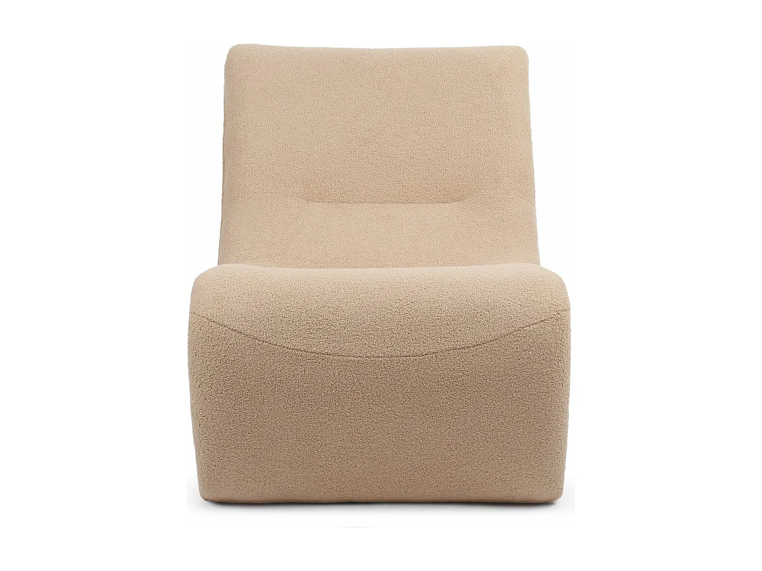 Design-Sessel Feldon aus Bouclé-Stoff in Helltaupe - Bequem und elegant