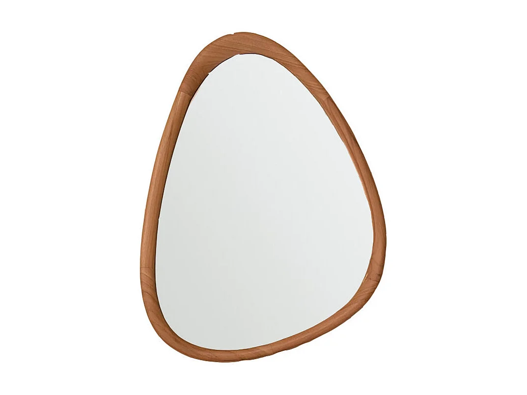 Miroir organique en teck massif 90 cm