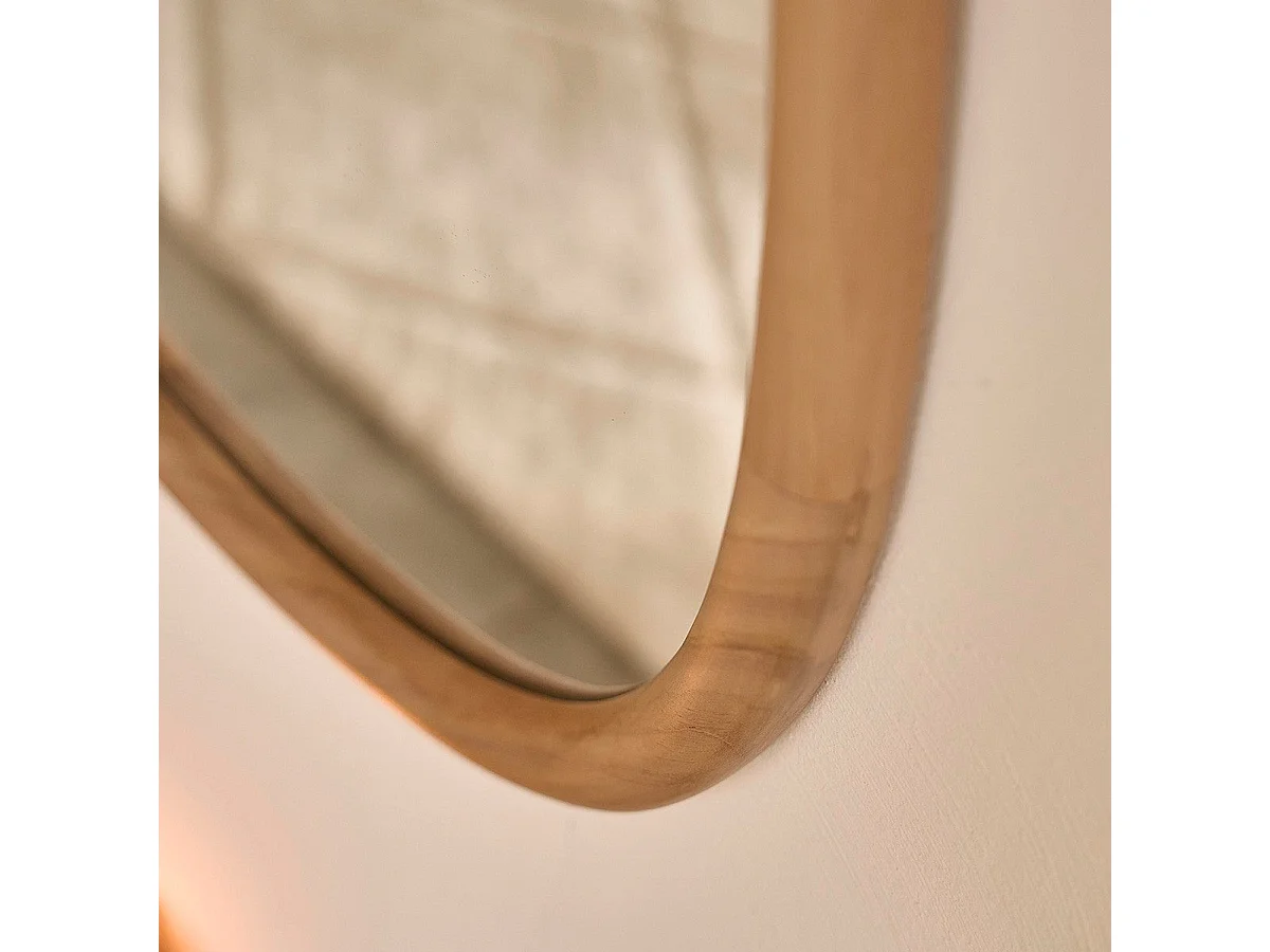 Miroir organique en teck massif 90 cm