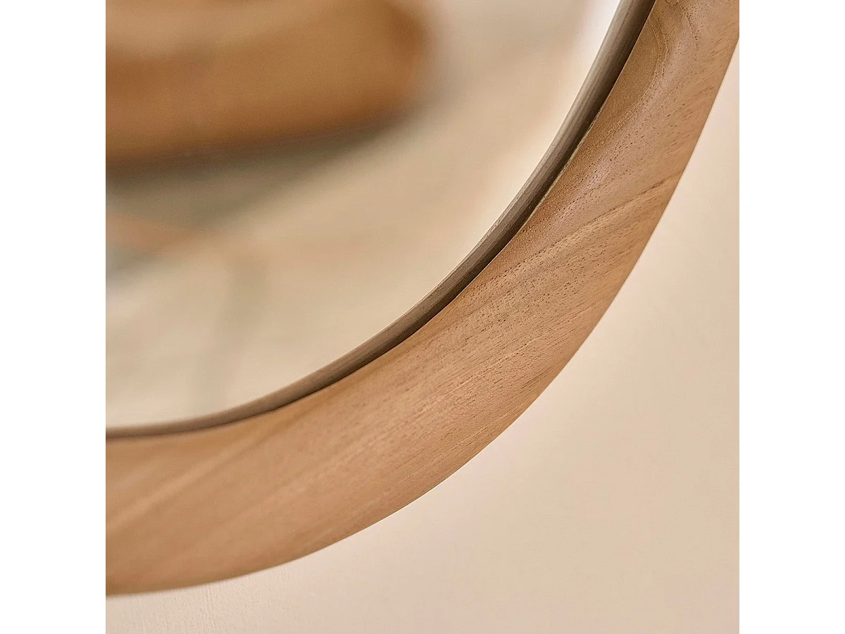 Miroir organique en teck massif 90 cm