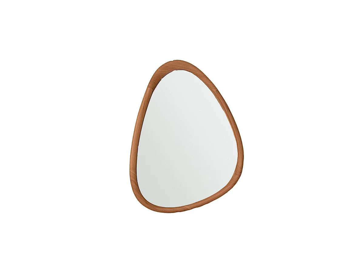 Espejo orgánico de teca maciza de 90 cm