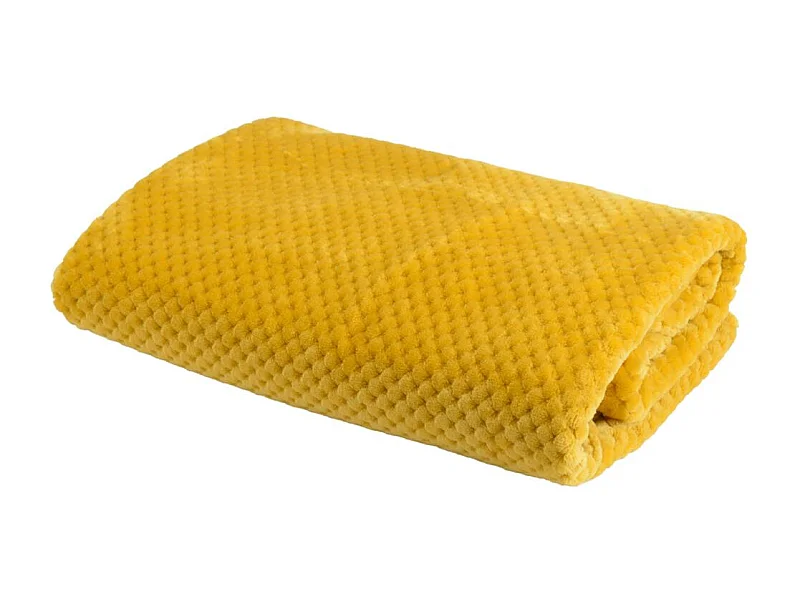 Plaid damier 170x240 moutarde