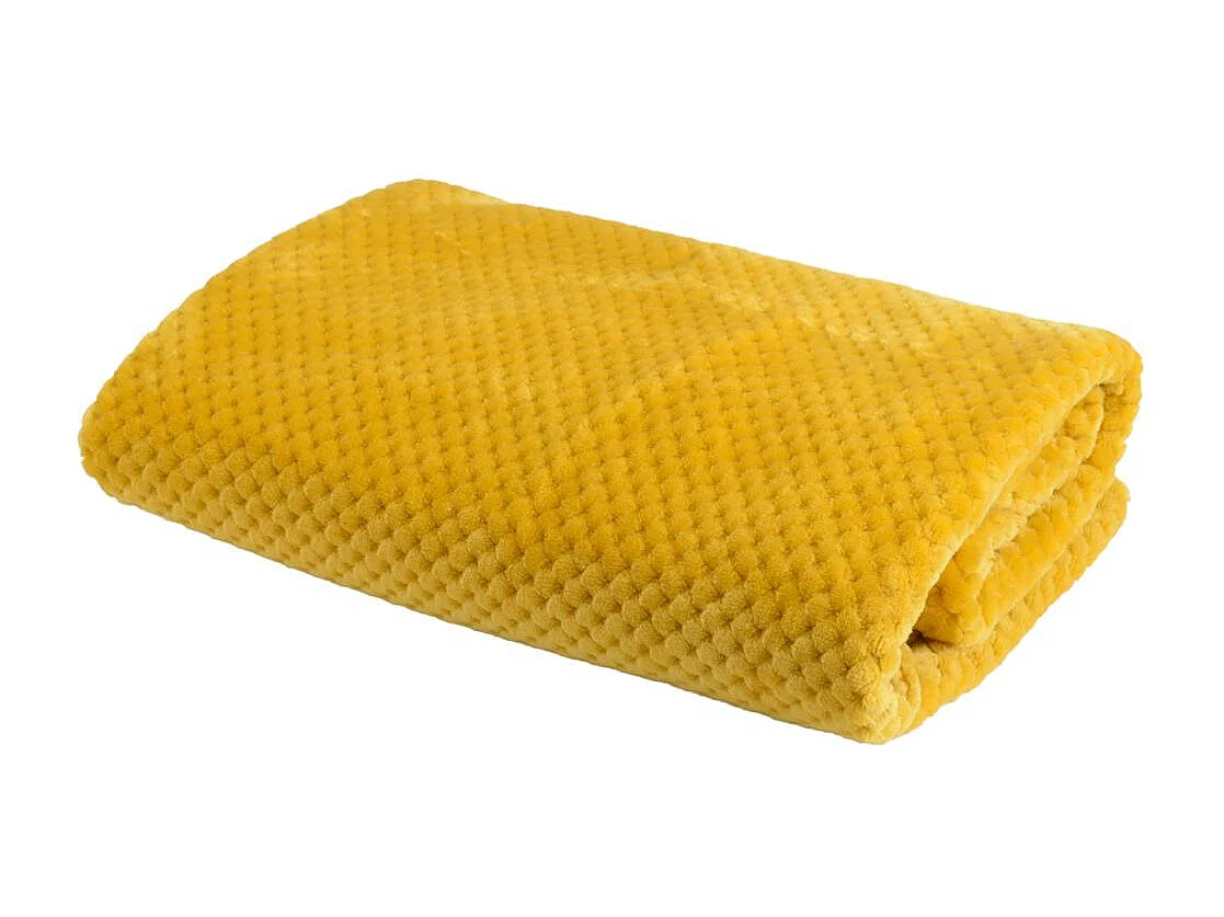 Plaid damier 170x240 moutarde