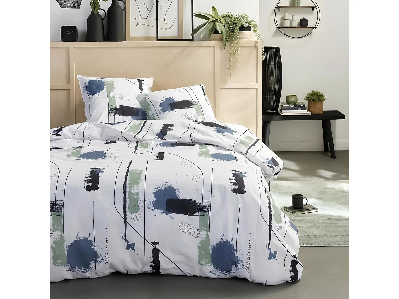 Parure de lit imprimée en coton 220x240 cm, Sunshine