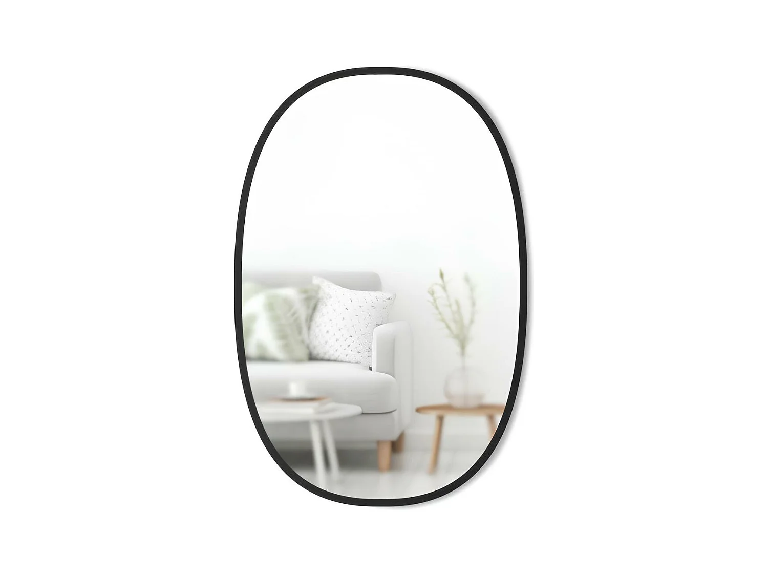 Miroir ovale cadre noir, Hub, Umbra