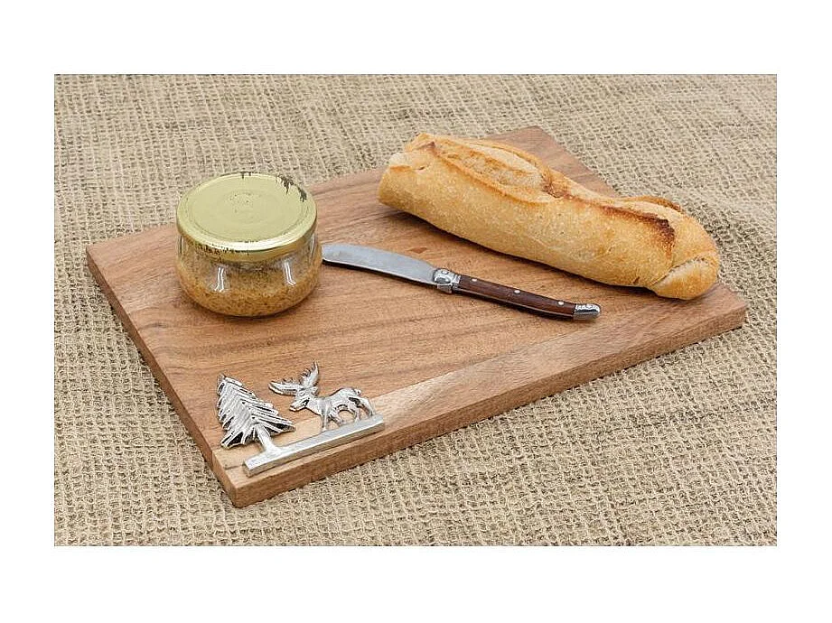 Planche à découper en acacia Cerf en alumunium