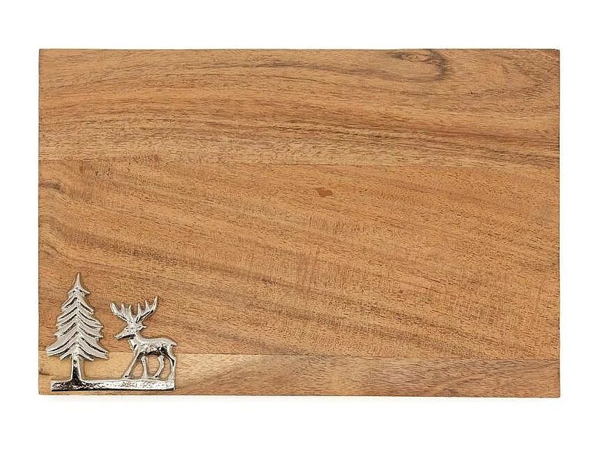 Planche à découper en acacia Cerf en alumunium