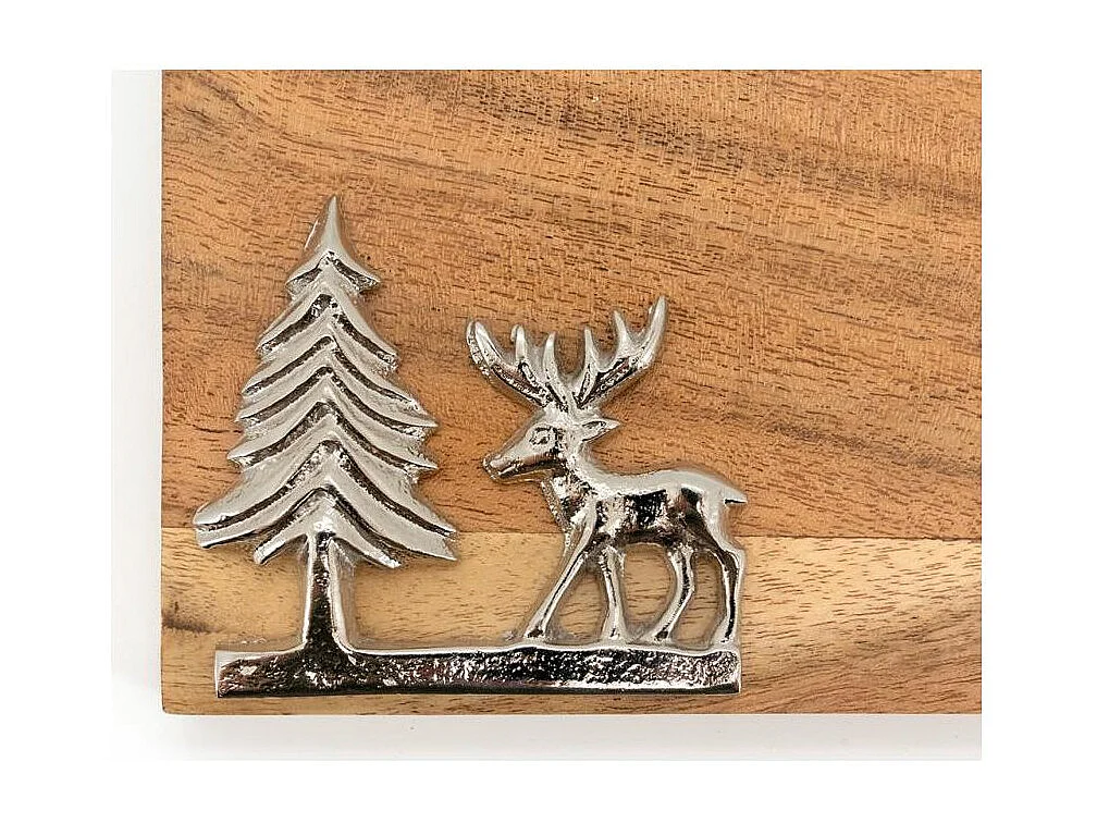 Planche à découper en acacia Cerf en alumunium
