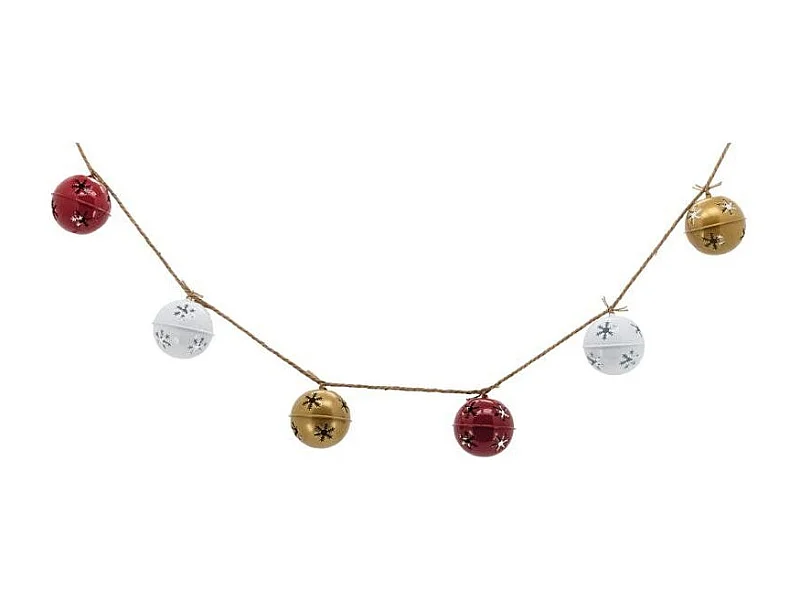 Guirlande 6 grelots en métal coloré