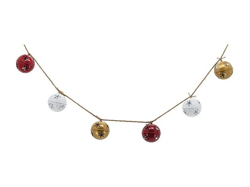 Guirlande 6 grelots en métal coloré